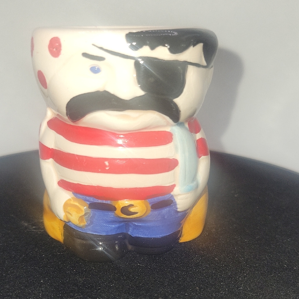 Pirate Themed Ceramic Novelty Egg cup hand painted